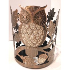 1 BATH & BODY WORKS SPARKLING OWL WITH ACORNS 3 WICK CANDLE HOLDER SLEEVE NEW! 667544897857  162625631599